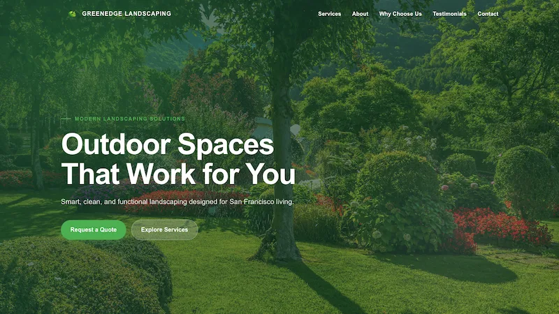 landscaping business website design example – Greenedge Landscaping